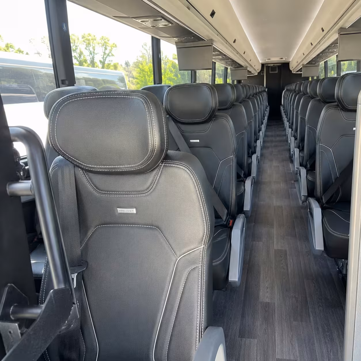 plano charter bus interior