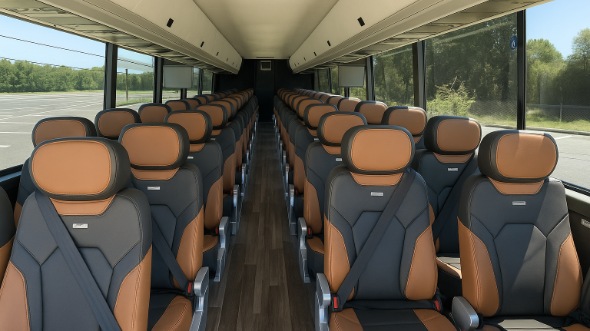 56 passenger charter bus interior plano