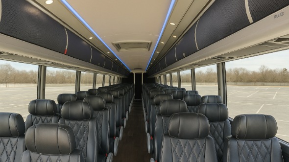 plano 50 passenger charter bus inside