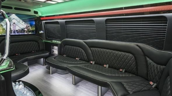plano sprinter limo rental inside
